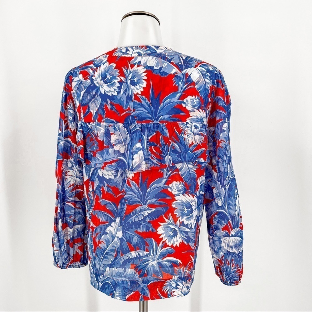 J. Crew Long-Sleeve Ruffle Top Ratti Rio Floral - Picture 5 of 5